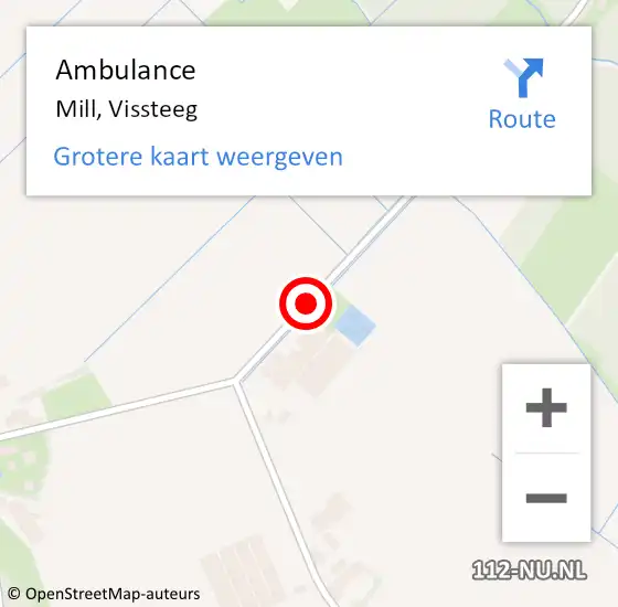 Locatie op kaart van de 112 melding: Ambulance Mill, Vissteeg op 17 april 2020 15:59