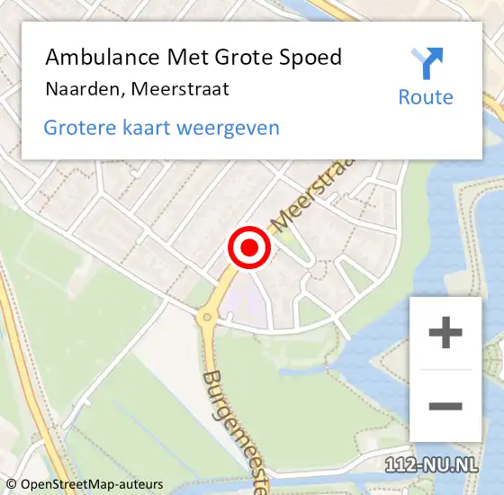 Locatie op kaart van de 112 melding: Ambulance Met Grote Spoed Naar Naarden, Meerstraat op 17 april 2020 16:08