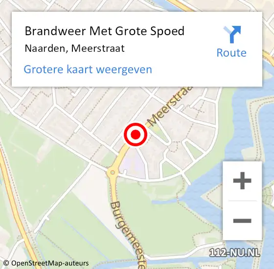 Locatie op kaart van de 112 melding: Brandweer Met Grote Spoed Naar Naarden, Meerstraat op 17 april 2020 16:09