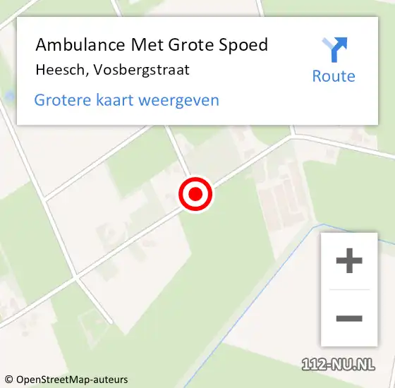 Locatie op kaart van de 112 melding: Ambulance Met Grote Spoed Naar Heesch, Vosbergstraat op 17 april 2020 16:33