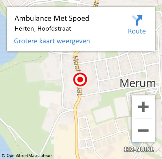 Locatie op kaart van de 112 melding: Ambulance Met Spoed Naar Herten, Hoofdstraat op 17 april 2020 16:48