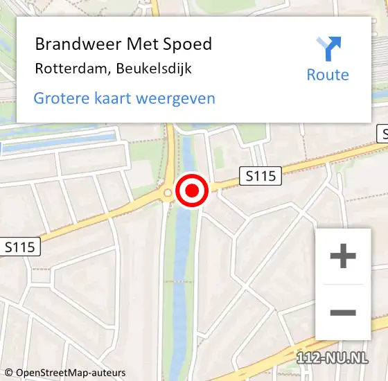 Locatie op kaart van de 112 melding: Brandweer Met Spoed Naar Rotterdam, Beukelsdijk op 17 april 2020 17:18