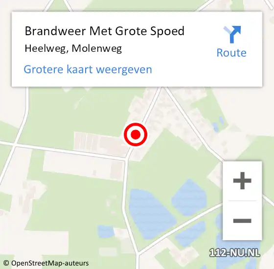 Locatie op kaart van de 112 melding: Brandweer Met Grote Spoed Naar Heelweg, Molenweg op 17 april 2020 17:30