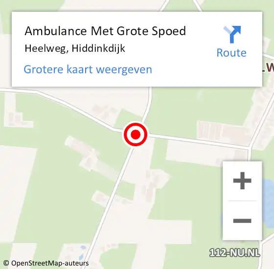 Locatie op kaart van de 112 melding: Ambulance Met Grote Spoed Naar Heelweg, Hiddinkdijk op 17 april 2020 17:33