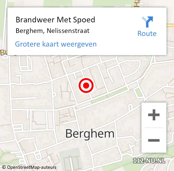 Locatie op kaart van de 112 melding: Brandweer Met Spoed Naar Berghem, Nelissenstraat op 17 april 2020 17:50