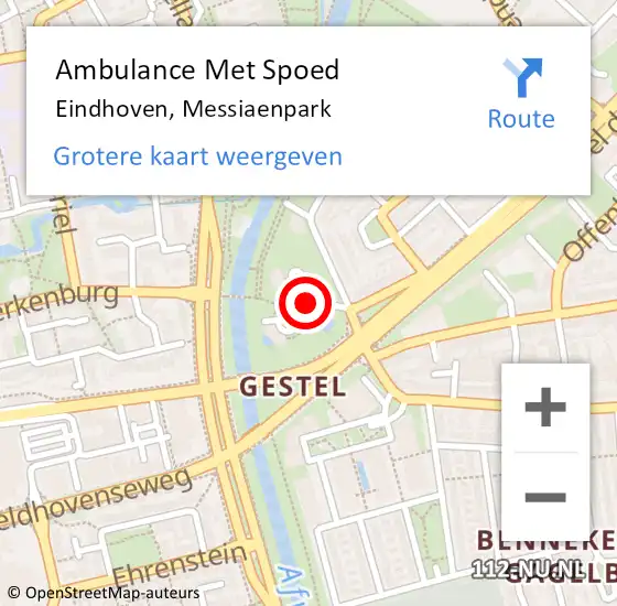 Locatie op kaart van de 112 melding: Ambulance Met Spoed Naar Eindhoven, Messiaenpark op 17 april 2020 18:43