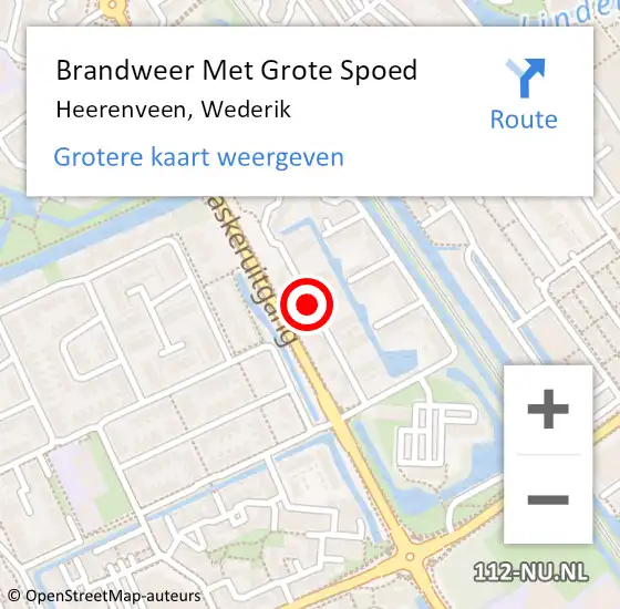 Locatie op kaart van de 112 melding: Brandweer Met Grote Spoed Naar Heerenveen, Wederik op 17 april 2020 19:48