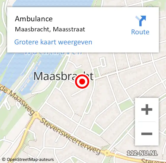 Locatie op kaart van de 112 melding: Ambulance Maasbracht, Maasstraat op 17 april 2020 20:23