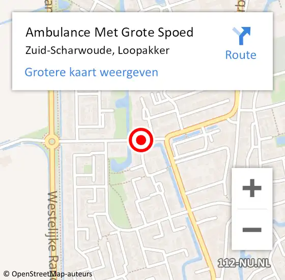 Locatie op kaart van de 112 melding: Ambulance Met Grote Spoed Naar Zuid-Scharwoude, Loopakker op 17 april 2020 21:38