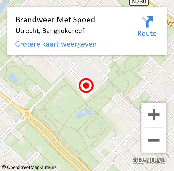 Locatie op kaart van de 112 melding: Brandweer Met Spoed Naar Utrecht, Bangkokdreef op 17 april 2020 22:16