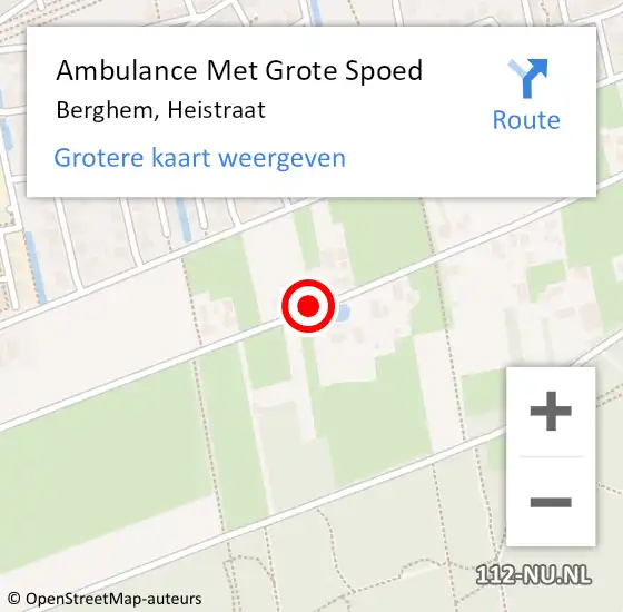 Locatie op kaart van de 112 melding: Ambulance Met Grote Spoed Naar Berghem, Heistraat op 17 april 2020 23:55