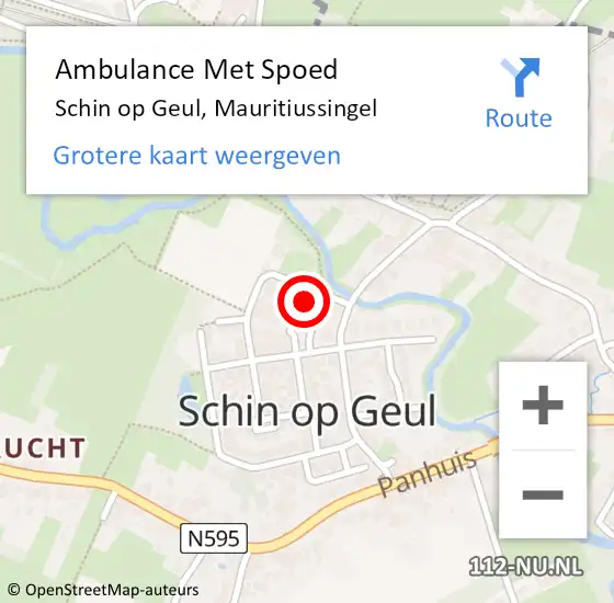 Locatie op kaart van de 112 melding: Ambulance Met Spoed Naar Schin op Geul, Mauritiussingel op 4 mei 2014 11:01