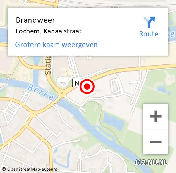 Locatie op kaart van de 112 melding: Brandweer Lochem, Kanaalstraat op 18 april 2020 01:37