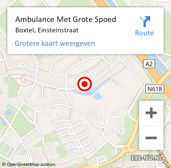 Locatie op kaart van de 112 melding: Ambulance Met Grote Spoed Naar Boxtel, Einsteinstraat op 18 april 2020 02:48