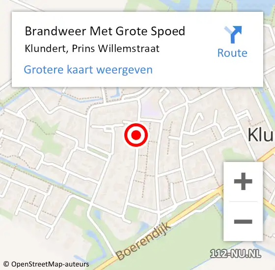 Locatie op kaart van de 112 melding: Brandweer Met Grote Spoed Naar Klundert, Prins Willemstraat op 18 april 2020 08:39