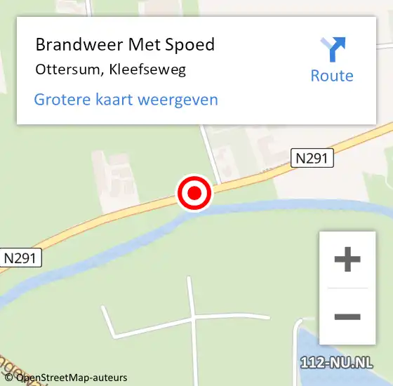 Locatie op kaart van de 112 melding: Brandweer Met Spoed Naar Ottersum, Kleefseweg op 18 april 2020 10:10