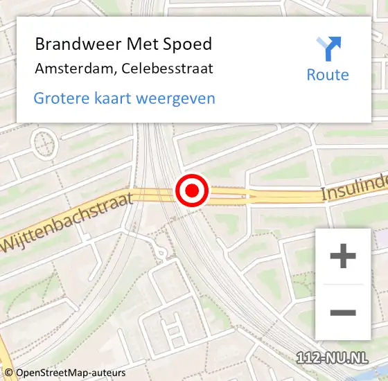 Locatie op kaart van de 112 melding: Brandweer Met Spoed Naar Amsterdam, Celebesstraat op 18 april 2020 11:57