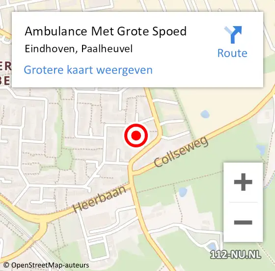 Locatie op kaart van de 112 melding: Ambulance Met Grote Spoed Naar Eindhoven, Paalheuvel op 18 april 2020 12:44