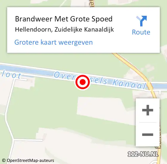 Locatie op kaart van de 112 melding: Brandweer Met Grote Spoed Naar Hellendoorn, Zuidelijke Kanaaldijk op 18 april 2020 13:30