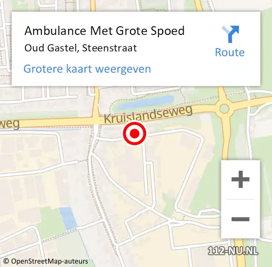 Locatie op kaart van de 112 melding: Ambulance Met Grote Spoed Naar Oud Gastel, Steenstraat op 4 mei 2014 11:43