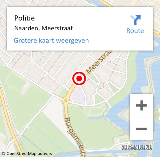 Locatie op kaart van de 112 melding: Politie Naarden, Meerstraat op 18 april 2020 15:24