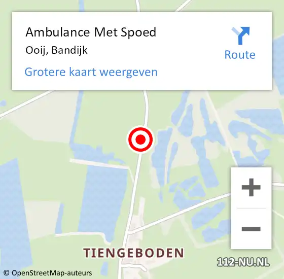 Locatie op kaart van de 112 melding: Ambulance Met Spoed Naar Ooij, Ooijse Bandijk op 18 april 2020 15:52