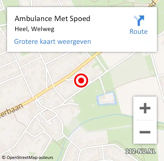 Locatie op kaart van de 112 melding: Ambulance Met Spoed Naar Heel, Welweg op 18 april 2020 16:22