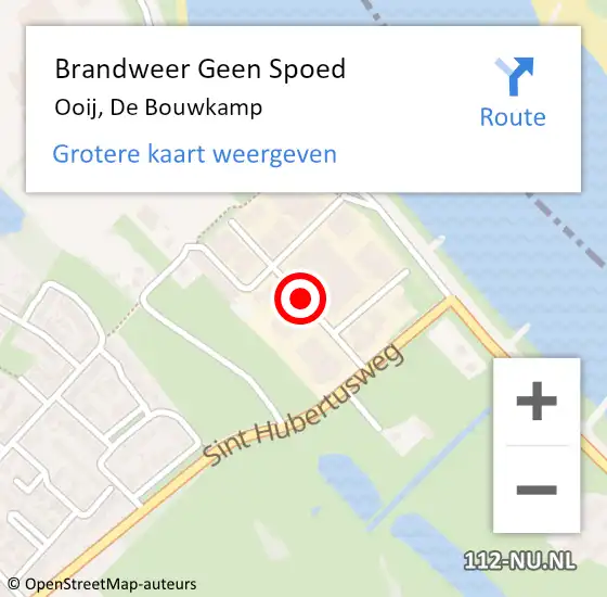 Locatie op kaart van de 112 melding: Brandweer Geen Spoed Naar Ooij, De Bouwkamp op 18 april 2020 16:53