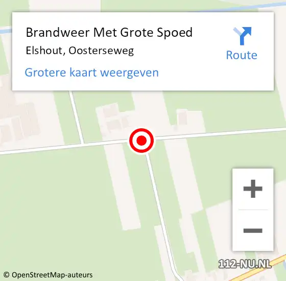 Locatie op kaart van de 112 melding: Brandweer Met Grote Spoed Naar Elshout, Oosterseweg op 18 april 2020 17:21