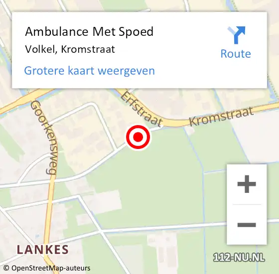 Locatie op kaart van de 112 melding: Ambulance Met Spoed Naar Volkel, Kromstraat op 18 april 2020 17:52