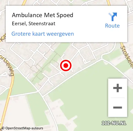 Locatie op kaart van de 112 melding: Ambulance Met Spoed Naar Eersel, Steenstraat op 18 april 2020 18:14