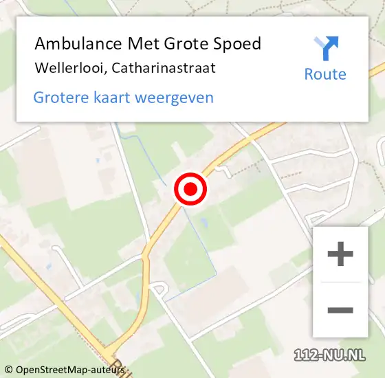 Locatie op kaart van de 112 melding: Ambulance Met Grote Spoed Naar Wellerlooi, Catharinastraat op 18 april 2020 20:12
