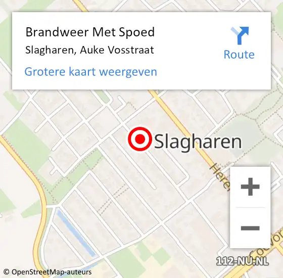 Locatie op kaart van de 112 melding: Brandweer Met Spoed Naar Slagharen, Auke Vosstraat op 30 september 2013 20:41