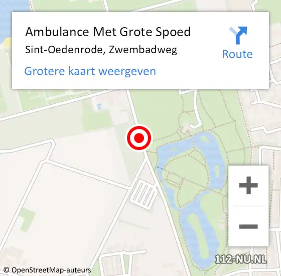 Locatie op kaart van de 112 melding: Ambulance Met Grote Spoed Naar Sint-Oedenrode, Zwembadweg op 18 april 2020 20:53