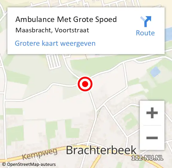 Locatie op kaart van de 112 melding: Ambulance Met Grote Spoed Naar Maasbracht, Voortstraat op 18 april 2020 21:49