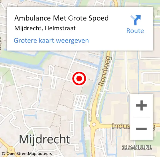 Locatie op kaart van de 112 melding: Ambulance Met Grote Spoed Naar Mijdrecht, Helmstraat op 18 april 2020 22:40