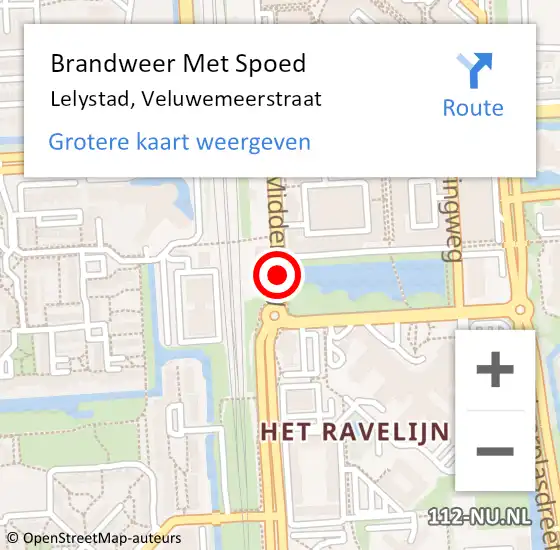 Locatie op kaart van de 112 melding: Brandweer Met Spoed Naar Lelystad, Veluwemeerstraat op 18 april 2020 22:48