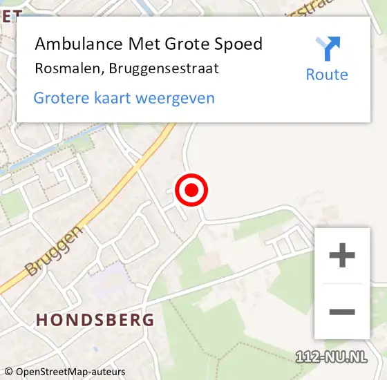 Locatie op kaart van de 112 melding: Ambulance Met Grote Spoed Naar Rosmalen, Bruggensestraat op 18 april 2020 23:49