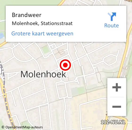 Locatie op kaart van de 112 melding: Brandweer Molenhoek, Stationsstraat op 19 april 2020 01:32