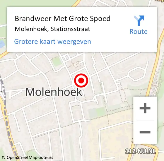 Locatie op kaart van de 112 melding: Brandweer Met Grote Spoed Naar Molenhoek, Stationsstraat op 19 april 2020 01:34