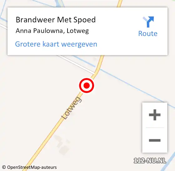 Locatie op kaart van de 112 melding: Brandweer Met Spoed Naar Anna Paulowna, Lotweg op 19 april 2020 06:06