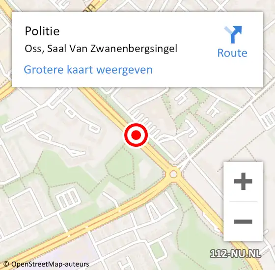 Locatie op kaart van de 112 melding: Politie Oss, Saal Van Zwanenbergsingel op 19 april 2020 07:45