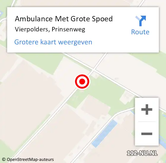 Locatie op kaart van de 112 melding: Ambulance Met Grote Spoed Naar Vierpolders, Prinsenweg op 19 april 2020 09:14