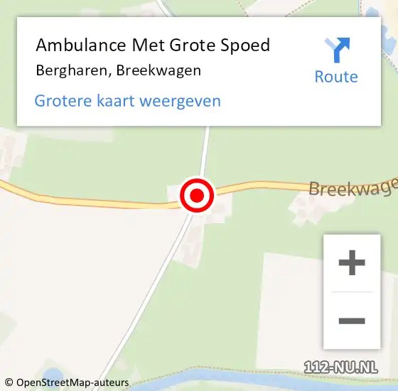 Locatie op kaart van de 112 melding: Ambulance Met Grote Spoed Naar Bergharen, Breekwagen op 19 april 2020 10:52