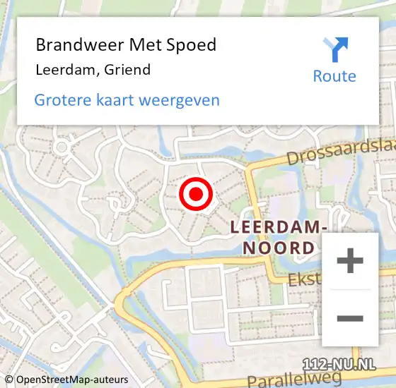 Locatie op kaart van de 112 melding: Brandweer Met Spoed Naar Leerdam, Griend op 19 april 2020 11:06