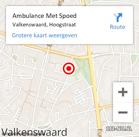 Locatie op kaart van de 112 melding: Ambulance Met Spoed Naar Valkenswaard, Hoogstraat op 19 april 2020 11:39