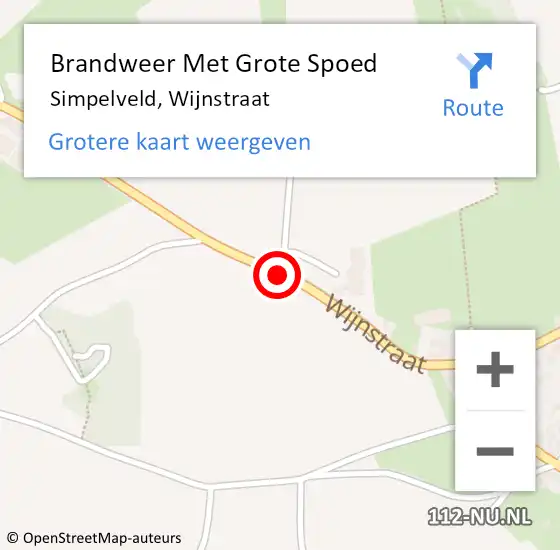 Locatie op kaart van de 112 melding: Brandweer Met Grote Spoed Naar Simpelveld, Wijnstraat op 19 april 2020 12:35