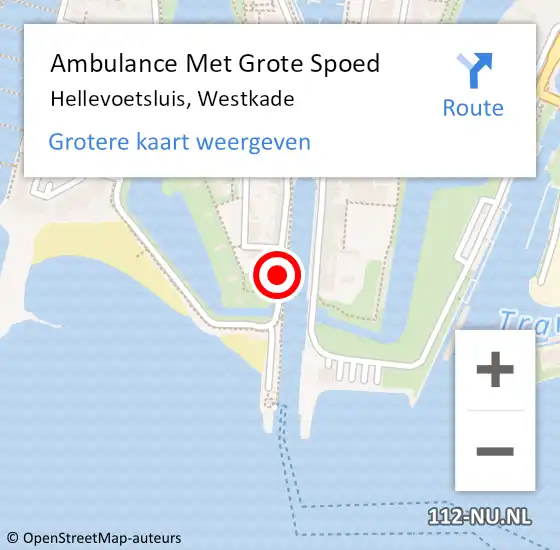 Locatie op kaart van de 112 melding: Ambulance Met Grote Spoed Naar Hellevoetsluis, Westkade op 19 april 2020 13:04