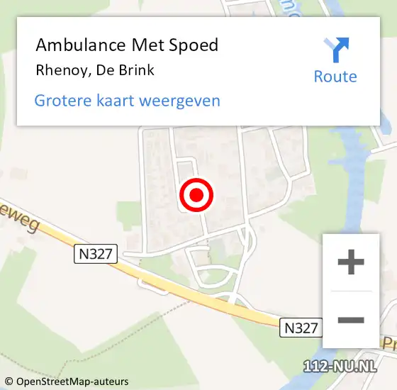 Locatie op kaart van de 112 melding: Ambulance Met Spoed Naar Rhenoy, De Brink op 19 april 2020 14:29