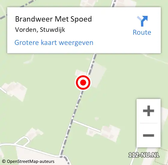 Locatie op kaart van de 112 melding: Brandweer Met Spoed Naar Vorden, Stuwdijk op 19 april 2020 16:27